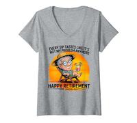 Womens Retirement 2025 Every Sip Tastes Like It's Not My Problem V-Neck T-Shirt