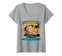 Womens Retirement 2025 Every Sip Tastes Like It's Not My Problem V-Neck T-Shirt