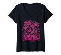 Women's Retirement Coming Soon Tropical Beach Vacation Plan V-Neck T-Shirt