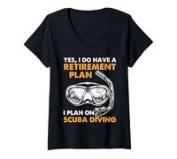 Women's Retirement Plan Scuba Diving Funny Diver Quote Graphic V-Neck T-Shirt