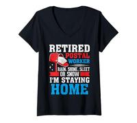Womens Retirement Postman Retired Postal Worker V-Neck T-Shirt