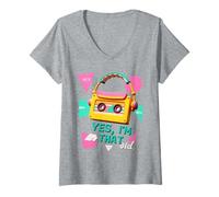 Womens Retro 80s 90s Costume yes I'm That Old V-Neck T-Shirt