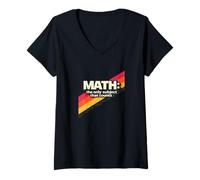 Women's Retro 80s Math The Only Subject That Counts V-Neck T-Shirt