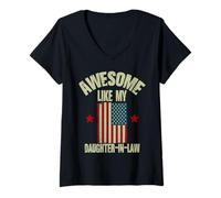 Women's Retro American Pride Funny Family Statement V-Neck T-Shirt