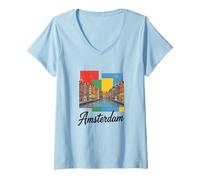Women's Retro Amsterdam V-Neck T-Shirt