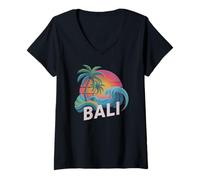 Women's Retro Bali Vacay Cruise Vacation Sisters Moms Squad V-Neck T-Shirt