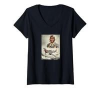 Women's Retro Black Airmen Black History World War 2 Tuskegee Pilots V-Neck T-Shirt