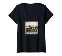 Women's Retro Black Airmen Black History World War 2 Tuskegee Pilots V-Neck T-Shirt