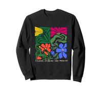 Women's Retro Boho Floral Christian Saying "Come Follow Me" Sweatshirt
