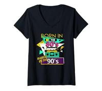 Women's Retro Born in The 80’s Raised in The 90’s V-Neck T-Shirt
