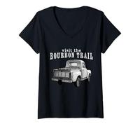 Womens Retro Bourbon Trail Hunter Kentucky Whiskey Drinking V-Neck T-Shirt