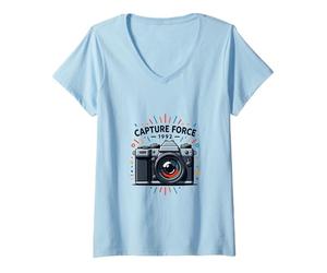 Women's Retro Camera Photography Creative Capture Style 1992 V-Neck T-Shirt
