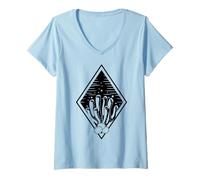 Womens Retro Coral Reef Ocean Nature Marine Life Vintage Style V-Neck T-Shirt