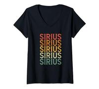 Womens Retro Custom First Name Sirius V-Neck T-Shirt