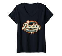 Women's Retro Daddy of the Rookie Baseball V-Neck T-Shirt