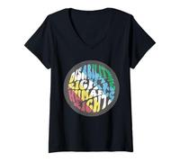 Womens Retro Disability Rights are Human Rights Disabled Pride Flag V-Neck T-Shirt