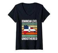 Womens Retro Dominican Republic Heritage - Proud Dominicans Latin V-Neck T-Shirt