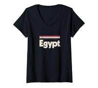 Women's Retro Egypt Flag Egyptian V-Neck T-Shirt