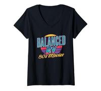 Womens Retro Film Fan Eighties Classics 80s Movie Lover V-Neck T-Shirt