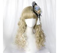 Women's Retro Fluffy Kinky Curly Long Wigs Lolita Cosplay Wig Court Princess Cute Doll-Like Looking Hairstyle Headband Synthetic Hair