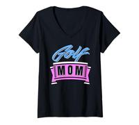 Womens Retro Golf Mom Humor Cool Style For Women V-Neck T-Shirt