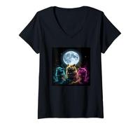 Women's Retro Hammy for Hamster Lovers Adults Funny Meme Cute Moon V-Neck T-Shirt