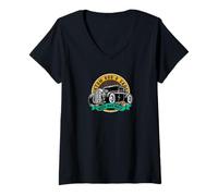 Women's Retro Hot Rod Racing Classic Car V-Neck T-Shirt