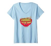 Women's Retro I Can Cook Ramen - Funny Cooking-Related Joke V-Neck T-Shirt