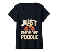 Women's Retro Just One More Poodle Dog Lover V-Neck T-Shirt