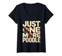 Women's Retro Just One More Poodle Dog Lover V-Neck T-Shirt