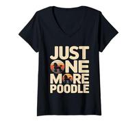 Women's Retro Just One More Poodle Dog Lover V-Neck T-Shirt