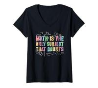 Womens Retro Math is The ONLY Subject That Counts Chemistry Crew V-Neck T-Shirt