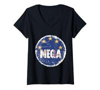 Women's Retro MEGA - Make Europe Great Again V-Neck T-Shirt