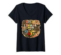 Women's Retro Not Like A Regular Mom Funny Mothers Day V-Neck T-Shirt