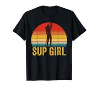 Womens Retro Paddleboard SUP Girl - SUP Slogan Pun Gift T-Shirt