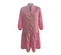 Women's Retro Plaid Button Down Maxi Shirt Dress Long Sleeve Button Up Gingham Swing Long Dress Petite Womens Dresses (Red, M)