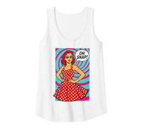 Womens Retro Pop Art Vintage Style Psychedelic 50s 60s Nostalgia Tank Top