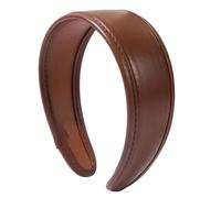 Women's Retro Pu Leather Wide-Edge Headband A Fashion Versatile Maillard Hair Accessory For Modern And Casual Looks