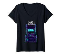Women's Retro Rainy Day Reading Comfort Aesthetic V-Neck T-Shirt
