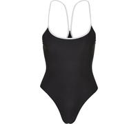 Urban Classics Women's Ladies Recycled Retro Swimsuit One Piece, Black/White, XXXL