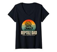 Womens Retro Reptile Parent- Because Plants and Dogs Were Too Easy V-Neck T-Shirt