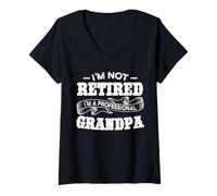 Women's Retro Retirement I'm Not Retired I'm A Professional Grandpa V-Neck T-Shirt