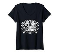 Women's Retro Retirement I'm Not Retired I'm A Professional Grandpa V-Neck T-Shirt