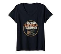 Women's Retro Sourdough Jar I Only Trust Bacteria I Raised V-Neck T-Shirt