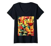 Women's Retro Spirits in Geometry V-Neck T-Shirt
