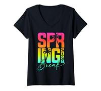 Women's Retro Spring Break 2026 Matching Family Group Vacation Trip V-Neck T-Shirt