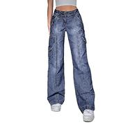 Women's Retro Style Bell Bottom Jeans High Waisted Slim Fit Long Bootcut Flare Denim Pants (z7, M)