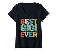 Womens Retro Style Presents for Gigi Vintage Funny Best Gigi Ever V-Neck T-Shirt