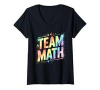Women's Retro Team Math Physics Crew Teacher I Teach Geek Tech Lab V-Neck T-Shirt