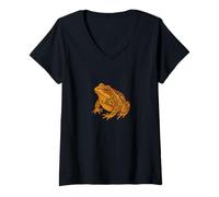 Womens Retro Toad Colorful Amphibian Nature Lover Design V-Neck T-Shirt